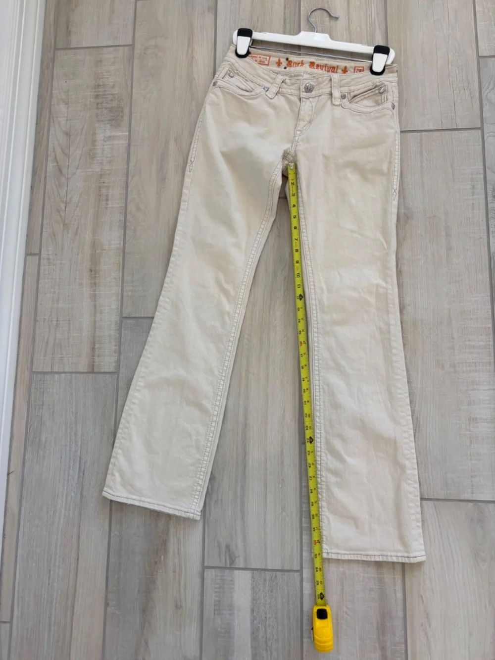 ✧ Y2K Rock Revival Low Rise Bootcut Jeans ✧Size 29, ivory - Picture 11 of 15